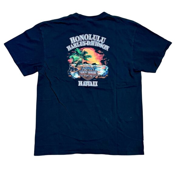 Harley Davidson Honolulu Hawaii Pocket T-Shirt - Picture 1 of 6